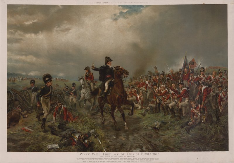 Was werden sie in England dazu sagen? Wellington zu den Truppen bei Waterloo von Robert Alexander Hillingford