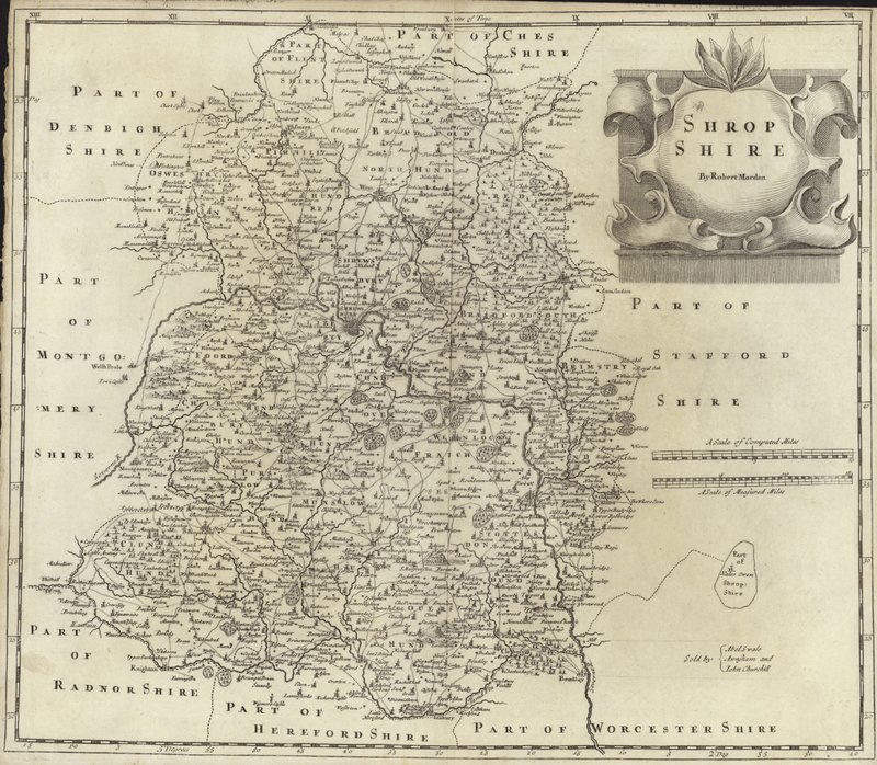 Karte von Shropshire von Robert Morden
