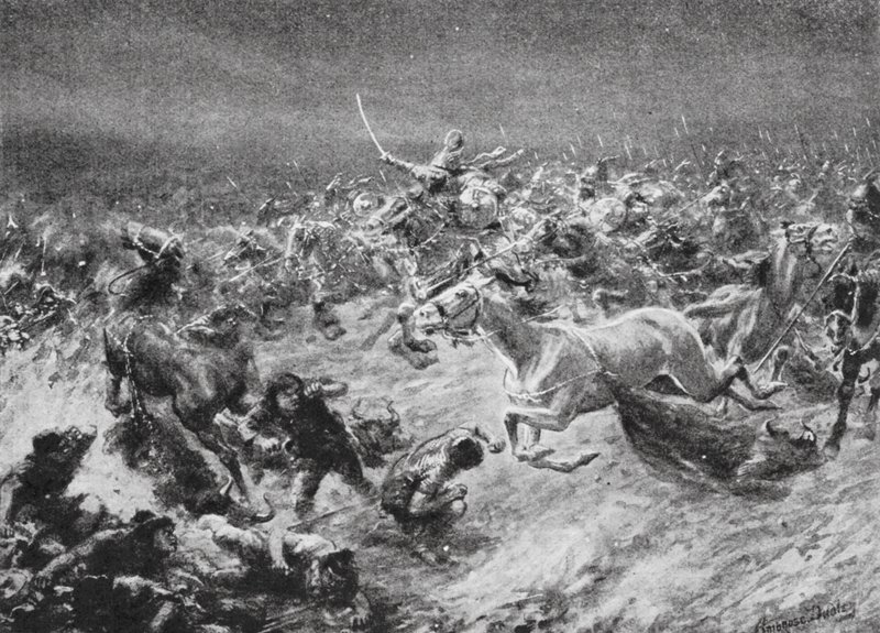 Niederlage der Weißen Hunnen durch Anushirwan im Jahr 560 n. Chr. von Robert Ambrose Dudley