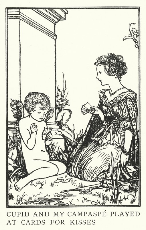 Cupid und mein Campaspe spielten Karten um Küsse von Robert Anning Bell