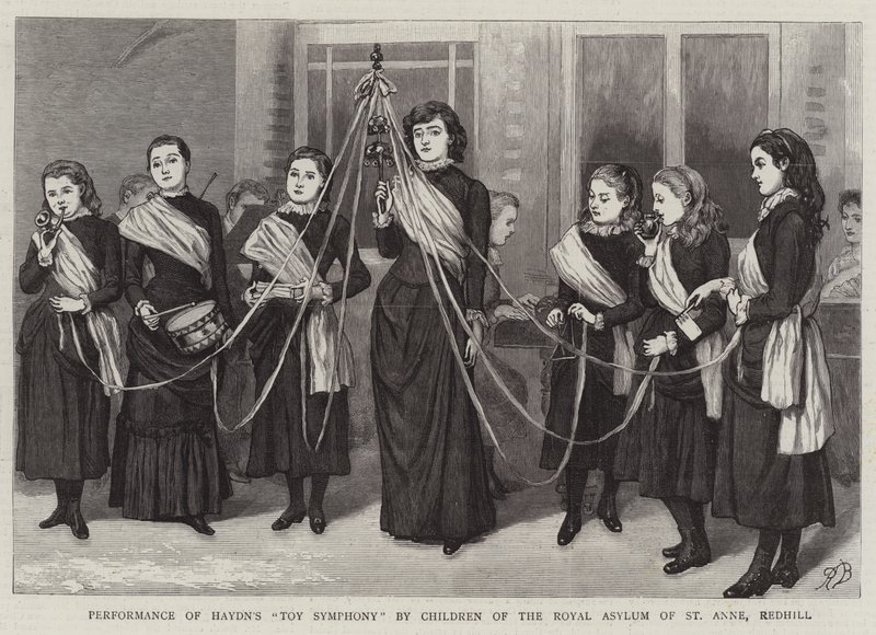 Aufführung von Haydns Spielzeugsinfonie durch Kinder des Royal Asylum of St Anne, Redhill von Robert Barnes