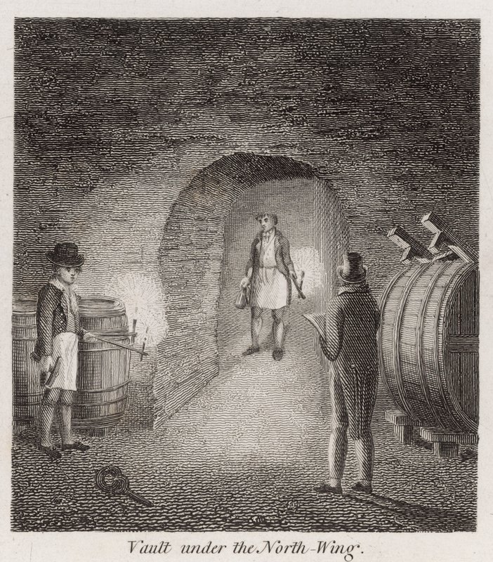Gewölbe unter dem Nordflügel von Crosby Hall von Robert Blemell Schnebbelie