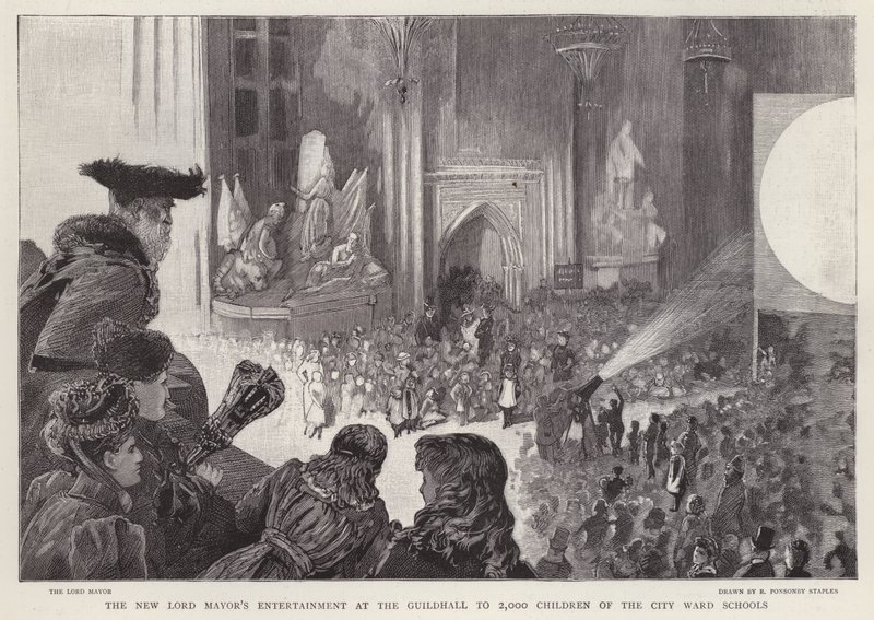 Die neue Unterhaltung des Lord Mayor in der Guildhall für 2000 Kinder der Stadtschulen von London von Robert Ponsonby (after) Staples