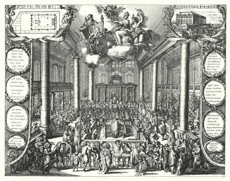 Die portugiesische Synagoge, Amsterdam von Romeyn de (after) Hooghe