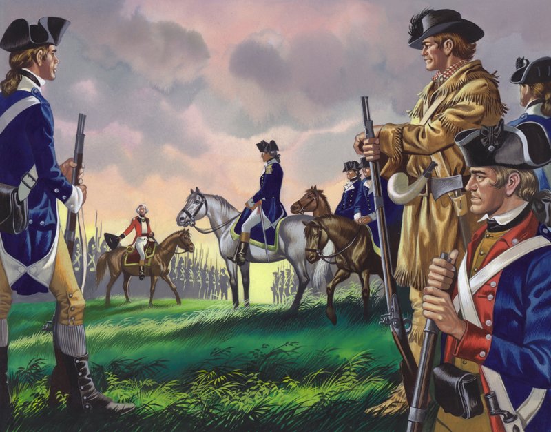 Kapitulation von General Cornwallis an den amerikanischen Kommandanten in Yorktown, Virginia am 19. Oktober 1781 von Ron Embleton