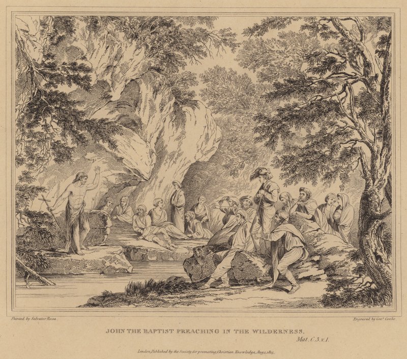 Johannes der Täufer predigt in der Wüste, Matthäus von Salvator Rosa
