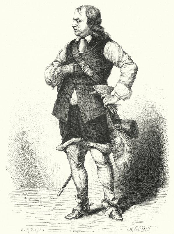Oliver Cromwell, Lordprotektor des Commonwealth (Stich) von Samuel (after) Cooper
