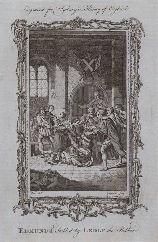 Edmund I. wird von Leolf dem Räuber erstochen von Samuel (after) Wale