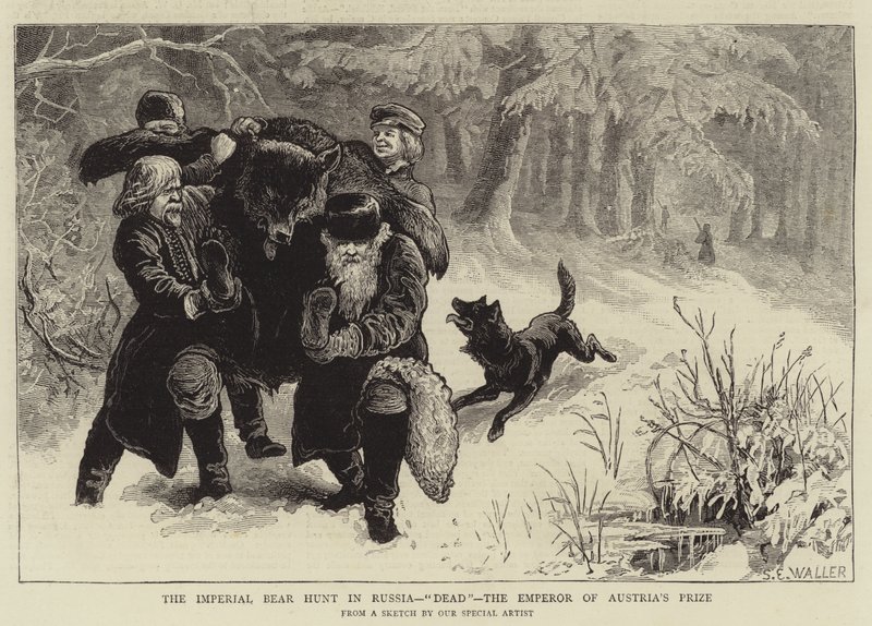 Die Kaiserliche Bärenjagd in Russland, tot, der Preis des Kaisers von Österreich von Samuel Edmund Waller