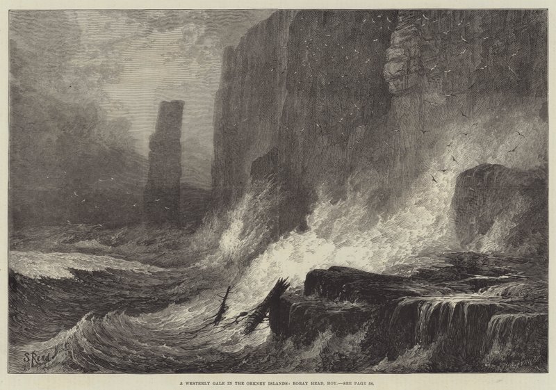 Ein westlicher Sturm auf den Orkney-Inseln, Roray Head, Hoy von Samuel Read