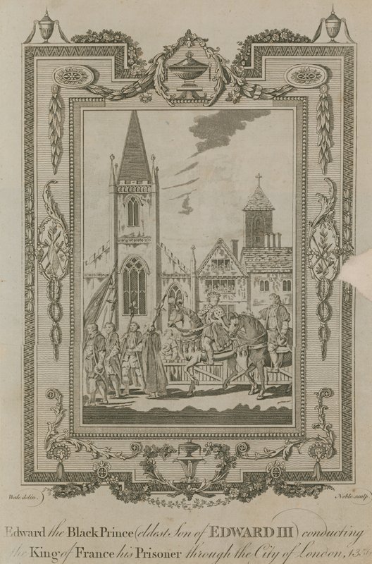 Edward der Schwarze Prinz führt seinen Gefangenen, den König von Frankreich, durch London von Samuel Wale