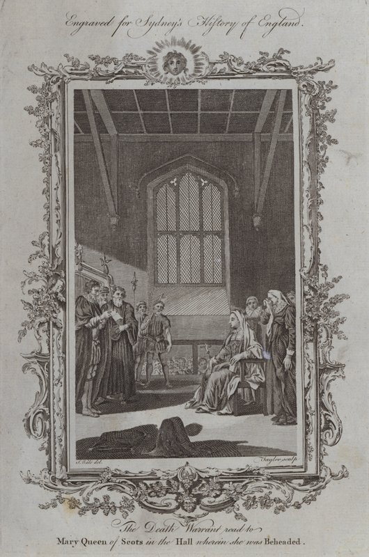 Der Todesbefehl wird Maria Stuart im Saal vorgelesen, in dem sie enthauptet wurde von Samuel Wale