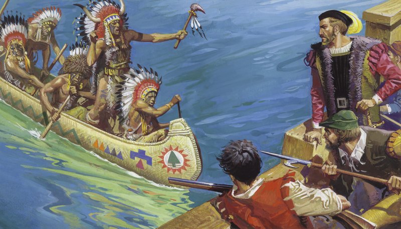 Jacques Cartiers zweite Reise den St. Lawrence hinauf von Severino Baraldi