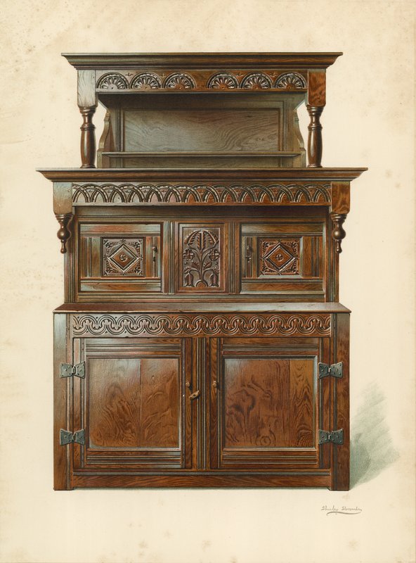 Eichenhofschrank (Tridarn), Eigentum von H. Clarence Whaite von Shirley Charles Llewellyn Slocombe