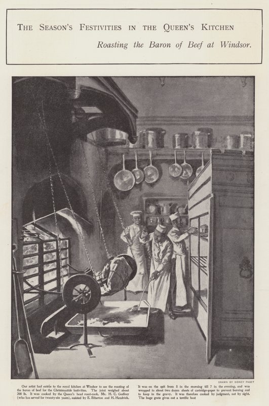 Die Festlichkeiten der Saison in der Küche der Königin von Sidney Paget