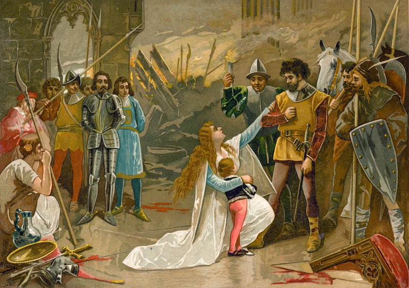 Abrazose zu Füßen des Eroberers von Spanish School
