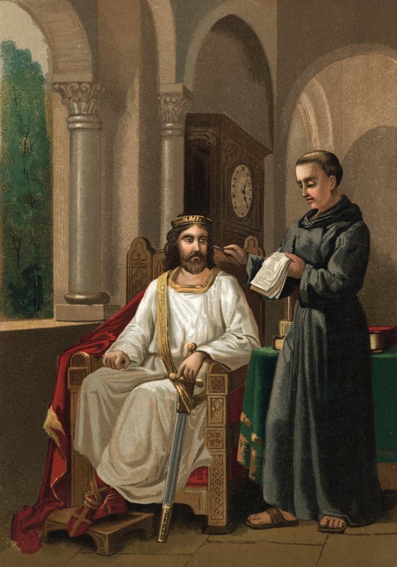 Karl der Große und Alkuin von Spanish School