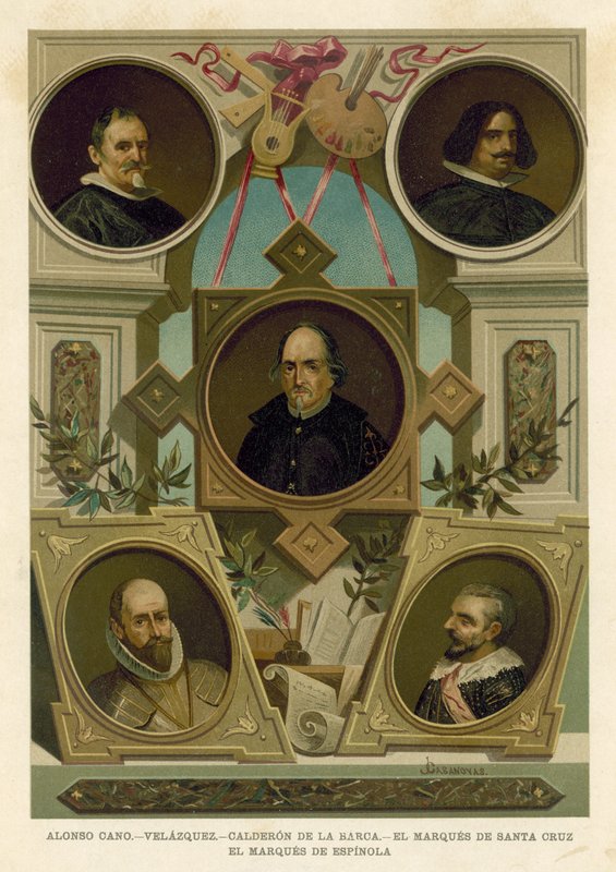 Berühmte spanische historische Persönlichkeiten des 17. Jahrhunderts von Spanish School