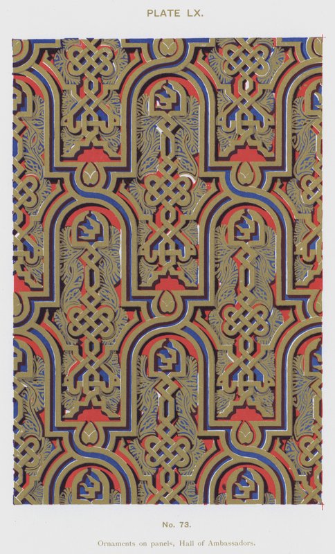 Ornamente auf Tafeln, Halle der Botschafter von Spanish School
