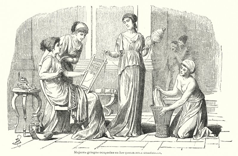 Frauen bei der Hausarbeit im antiken Griechenland von Spanish School