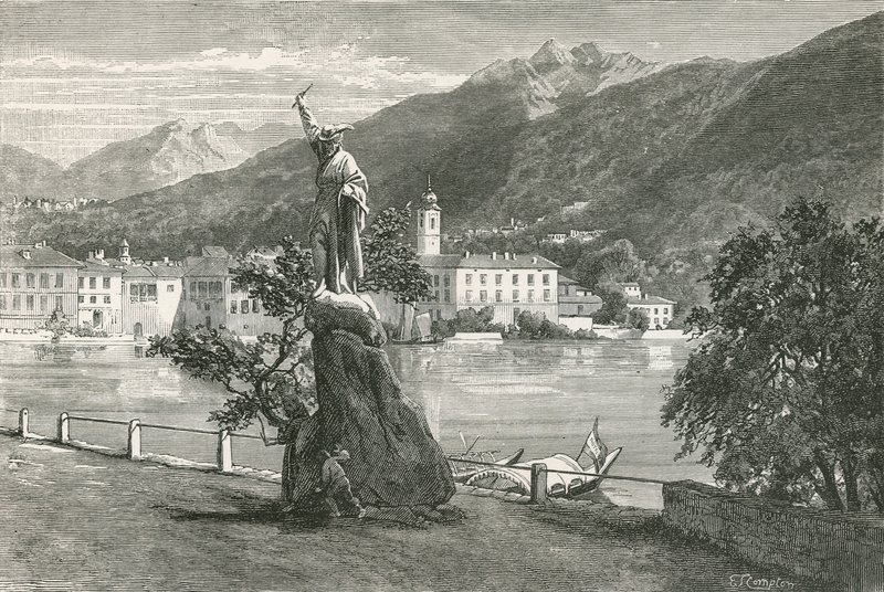 Lugano, mit der Statue von Tell von Vela von Swiss School