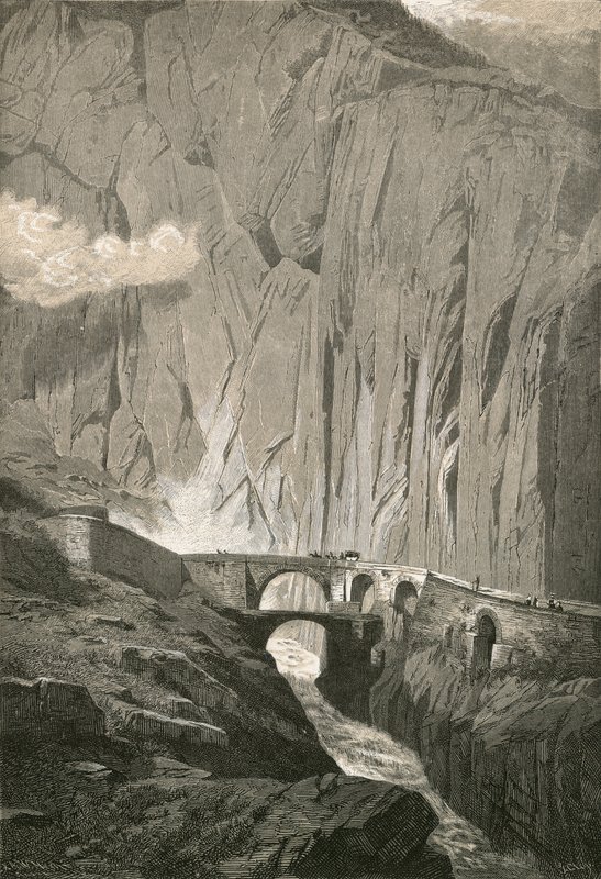 Die Teufelsbrücke - St. Gotthard Straße, Schöllenenschlucht von Swiss School