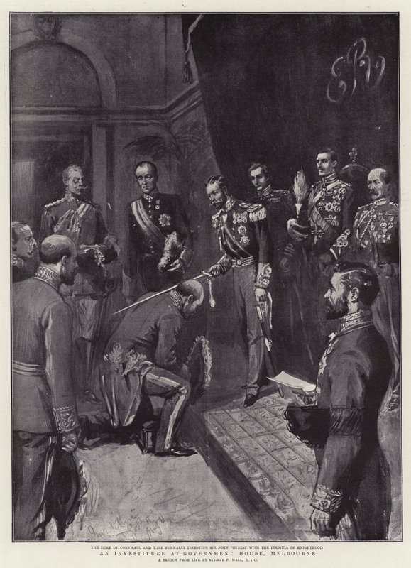 Eine Investitur im Regierungshaus, Melbourne von Sydney Prior Hall