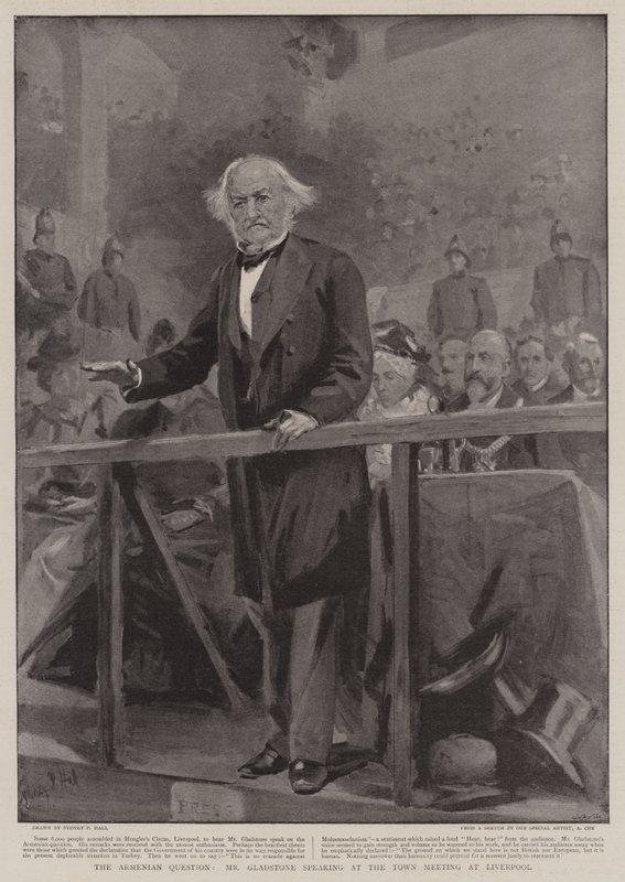 Eine armenische Frage, Mr. Gladstone spricht auf der Stadtversammlung in Liverpool von Sydney Prior Hall