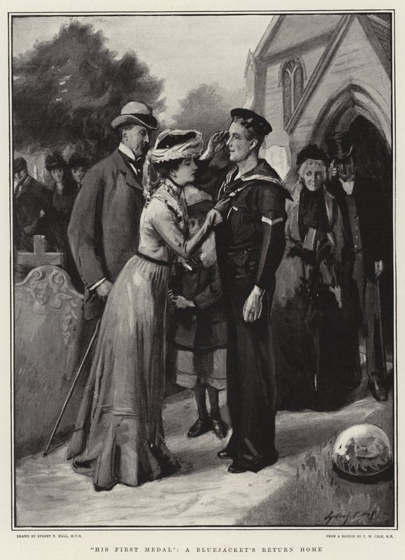 Seine erste Medaille, die Heimkehr eines Matrosen von Sydney Prior Hall