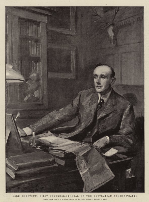 Lord Hopetoun, erster Generalgouverneur des australischen Commonwealth von Sydney Prior Hall