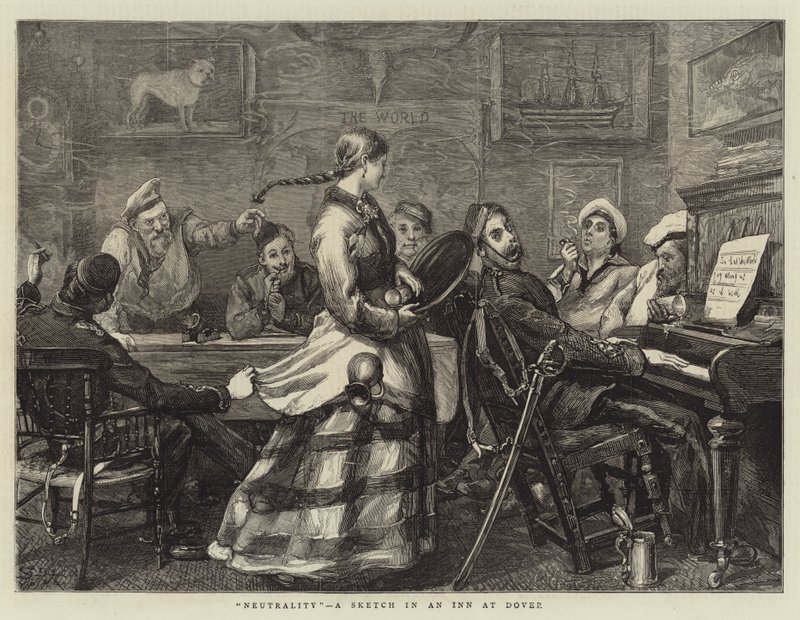 Neutralität, eine Skizze in einem Gasthaus in Dover von Sydney Prior Hall