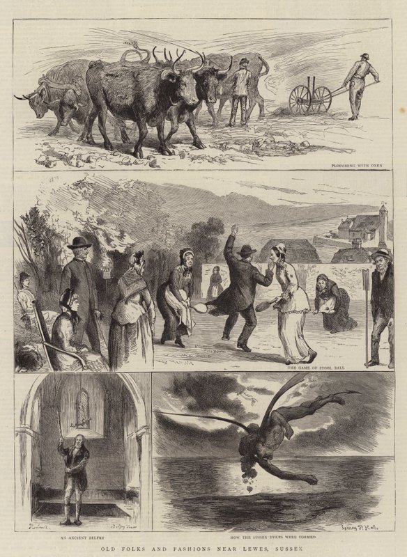 Alte Leute und Moden in der Nähe von Lewes, Sussex von Sydney Prior Hall