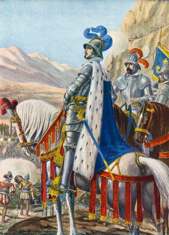 König Franz I. von Frankreich besichtigt die Alpen am 15. August 1515 von Tancredi Scarpelli