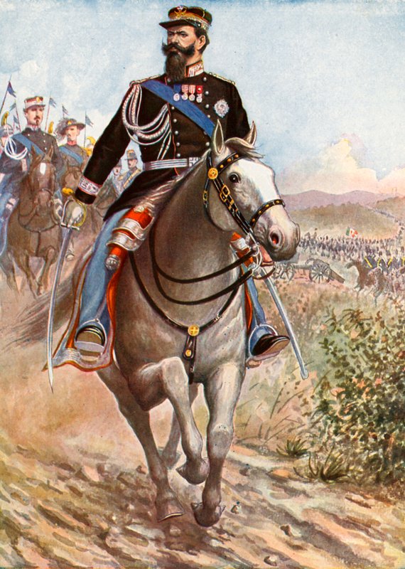 Victor Emmanuel inspiziert die Truppen für den Krimkrieg von Tancredi Scarpelli
