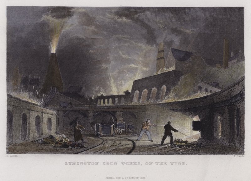 Lymington Eisenwerke am Tyne von Thomas Allom