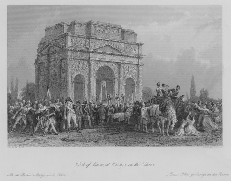 Bogen von Marius, in Orange, am Rhone (Gravur) von Thomas (after) Allom