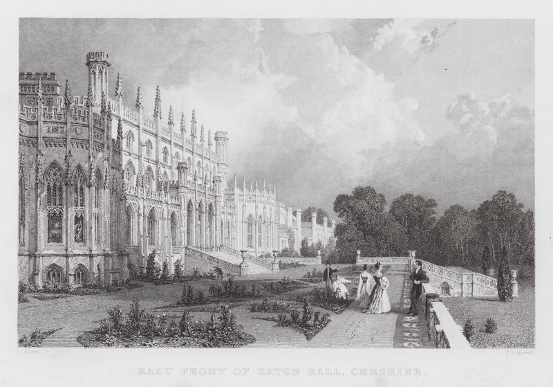 Ostfront von Eaton Hall, Cheshire von Thomas (after) Allom