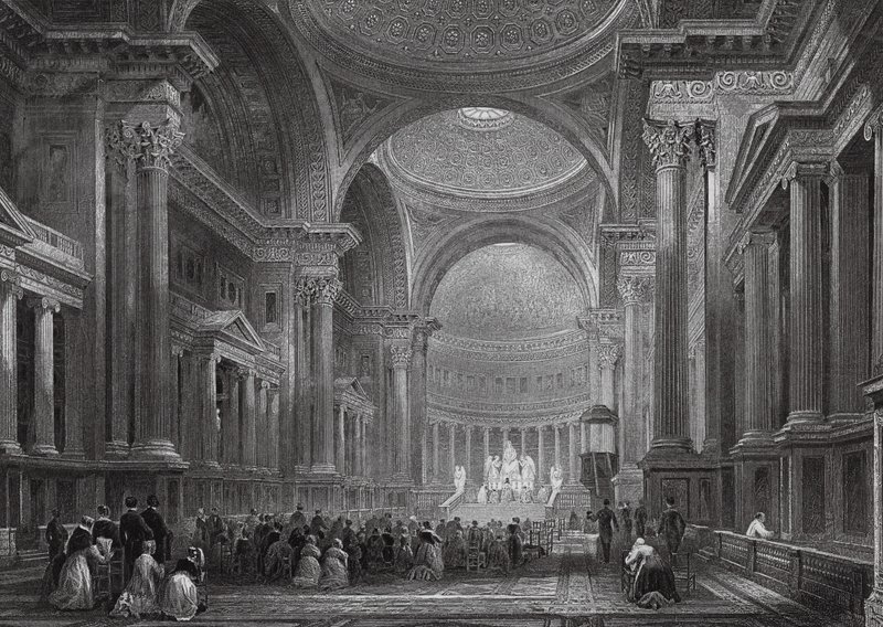 Innenraum der Madeleine, Paris (Gravur) von Thomas (after) Allom