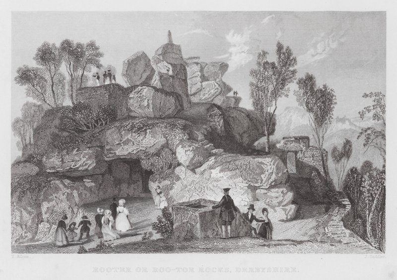 Rooter oder Roo-tor Felsen, Derbyshire von Thomas (after) Allom