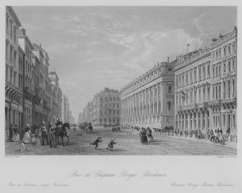 Rue du Chapeau Rouge, Bordeaux (Stich) von Thomas (after) Allom