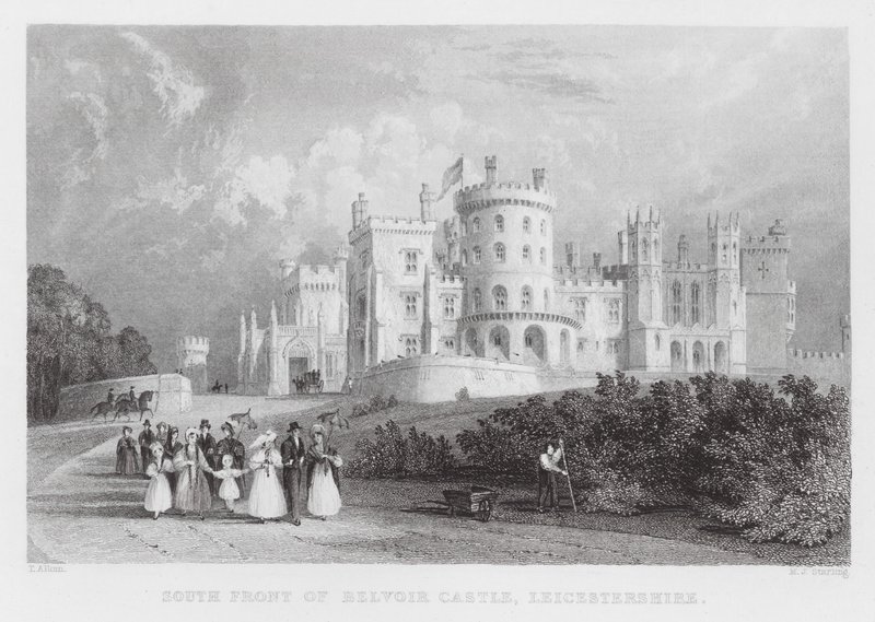 Südfront von Belvoir Castle, Leicestershire von Thomas (after) Allom