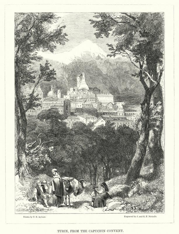 Turin, vom Kapuzinerkloster (Stich) von Thomas Brabazon Aylmer