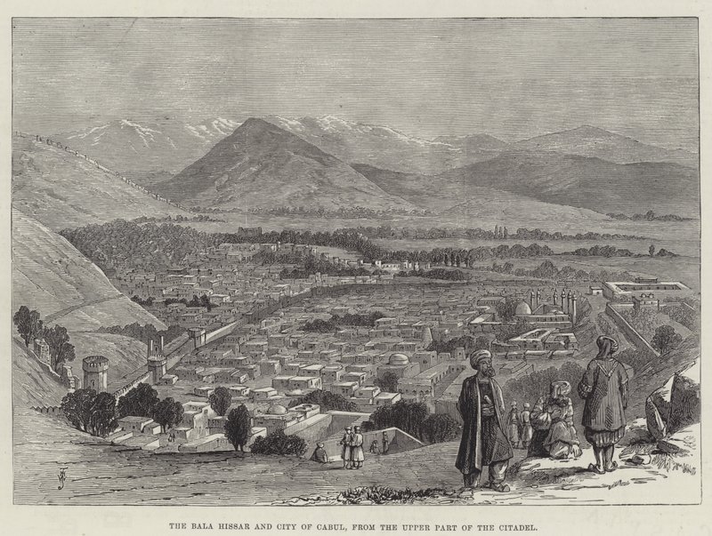 Der Bala Hissar und die Stadt Kabul, vom oberen Teil der Zitadelle von Thomas Harrington Wilson
