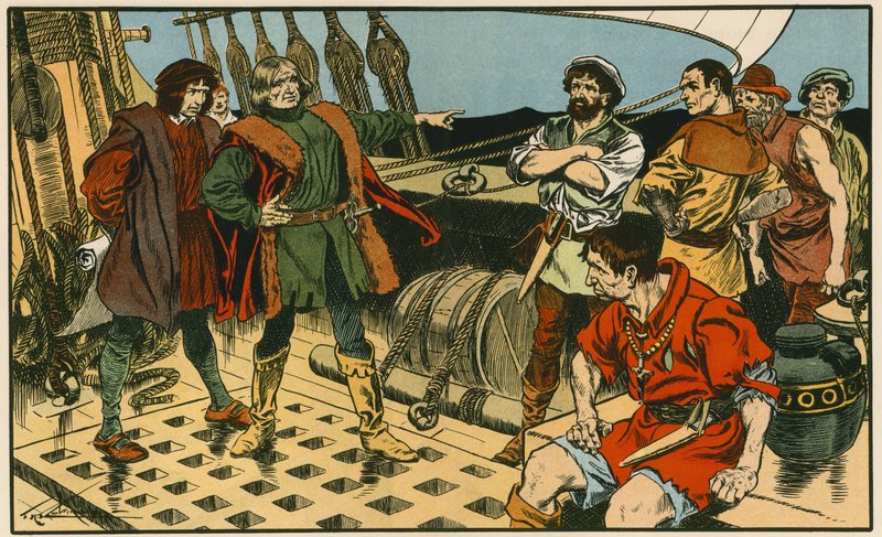 Christoph Kolumbus auf seiner Reise nach Amerika von Thomas Heath Robinson