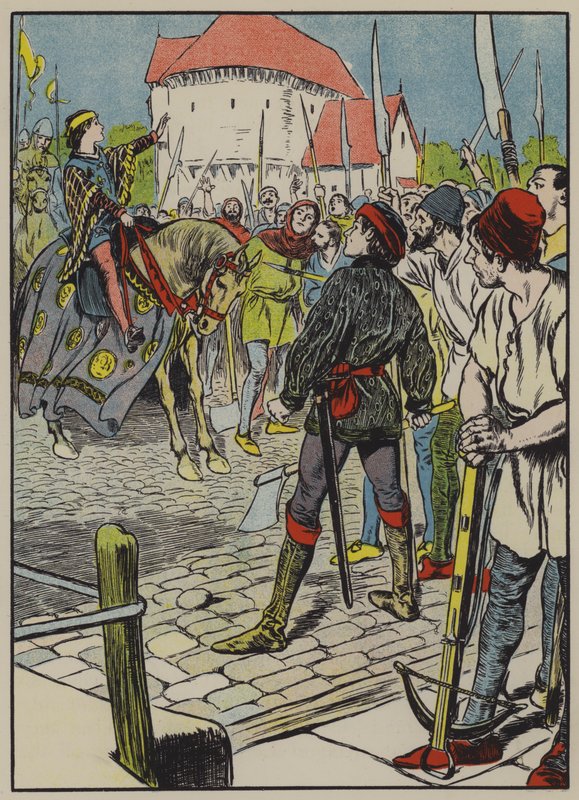 Junger König Richard beruhigt die Rebellion von Thomas Heath Robinson