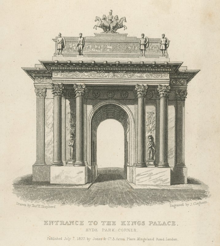 Eingang zum Königspalast, Hyde Park Corner von Thomas Hosmer Shepherd