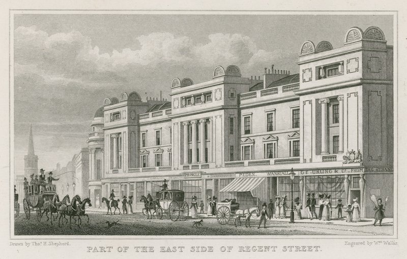 Teil der Ostseite der Regent Street, London von Thomas Hosmer Shepherd