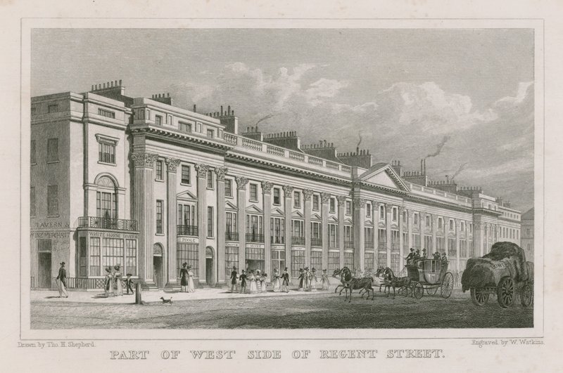Teil der Westseite der Regent Street, London von Thomas Hosmer Shepherd