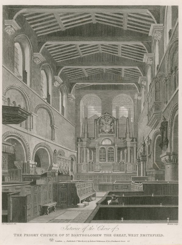 Die Prioratskirche St. Bartholomäus der Große, West Smithfield von Thomas Hosmer Shepherd