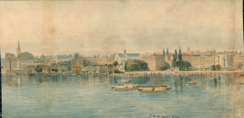 Panorama der Nordseite der Themse, in 13 Teilen von Thomas Mann Baynes